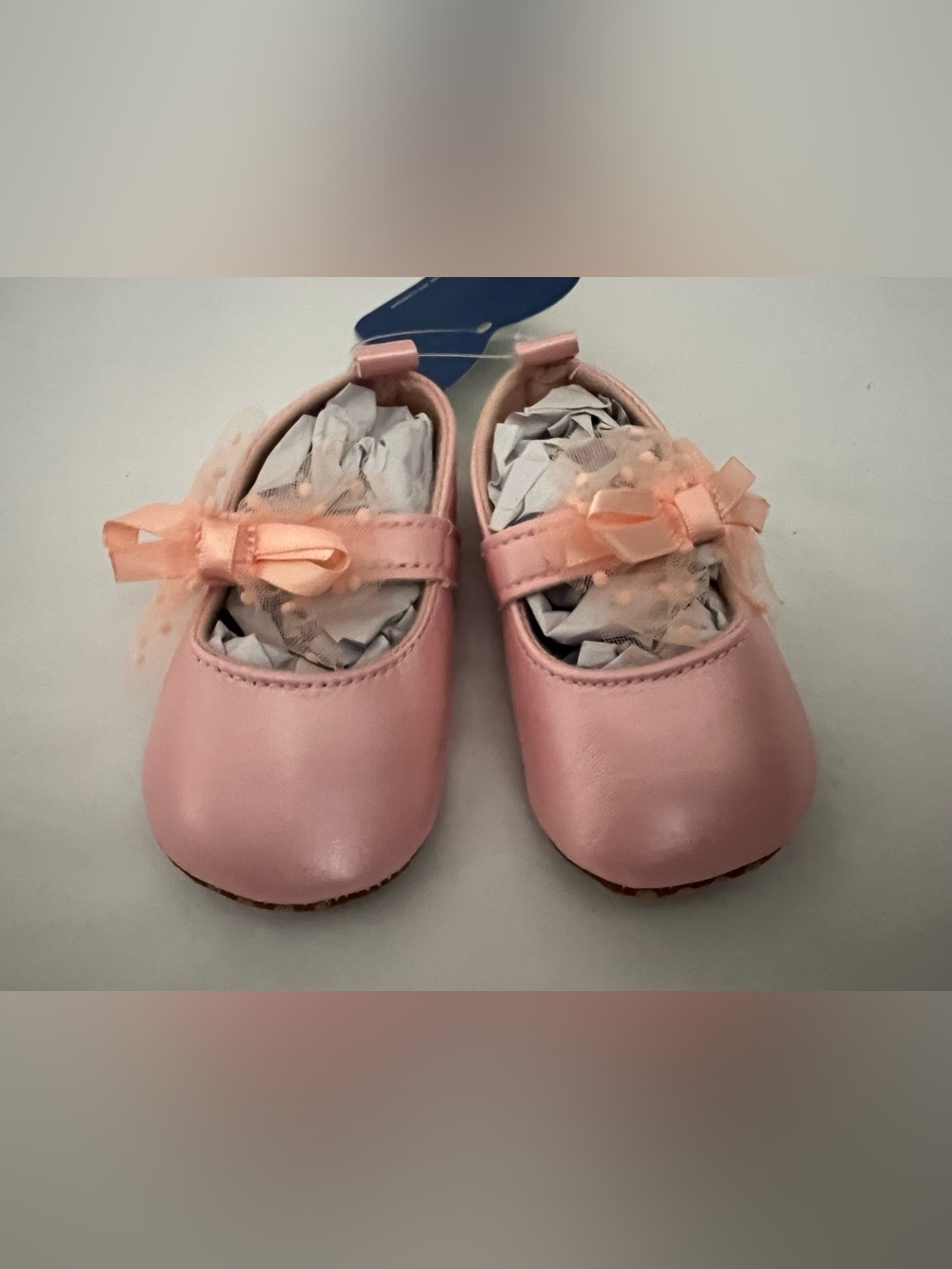 Soft Pink Baby Mary Jane Shoes with Bow Accent